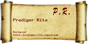 Prediger Rita névjegykártya